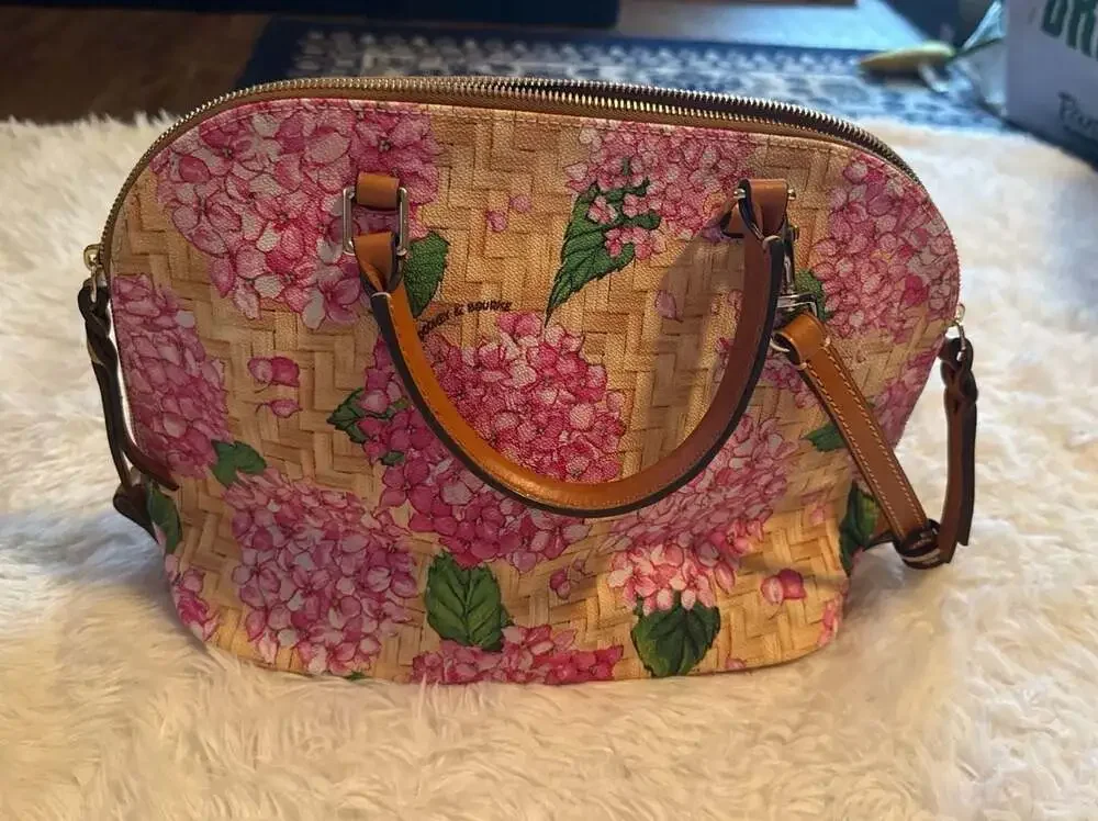 Dooney & Bourke Hydrangea Basketweave Domed Zip‎ Satchel